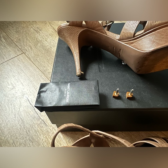 Saint Laurent T-Strap Platform Sandals - Picture 4 of 15